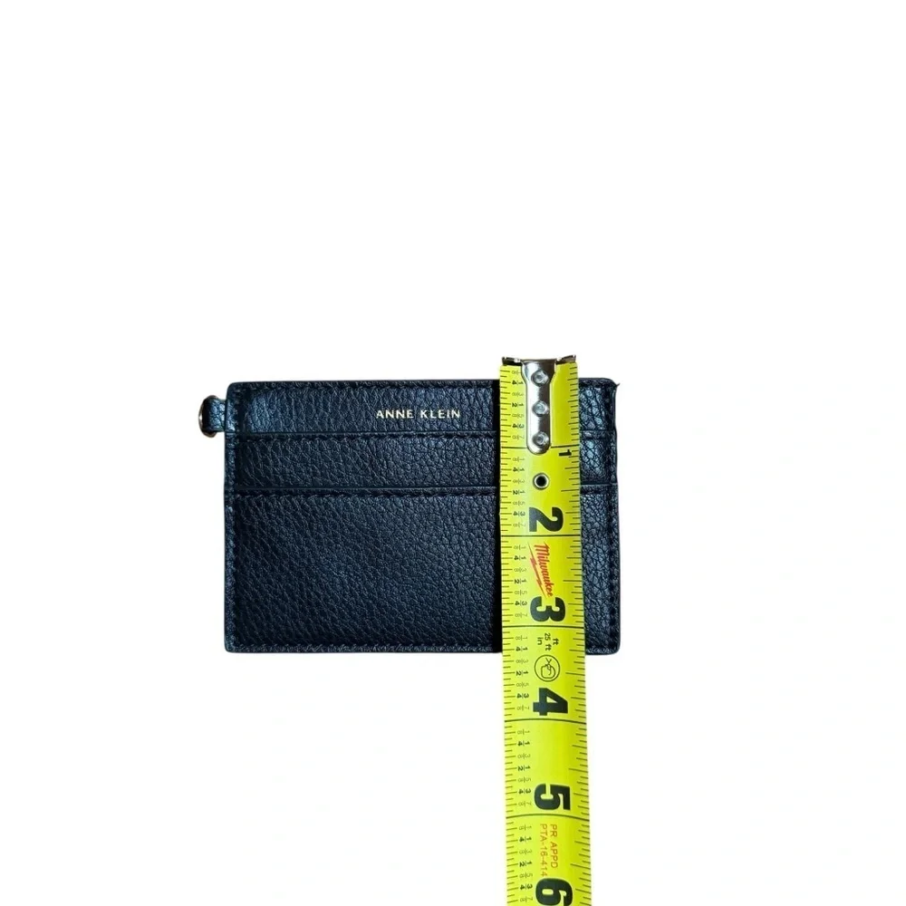 Anne Klein| Women’s Textured Black Leather Card Holder